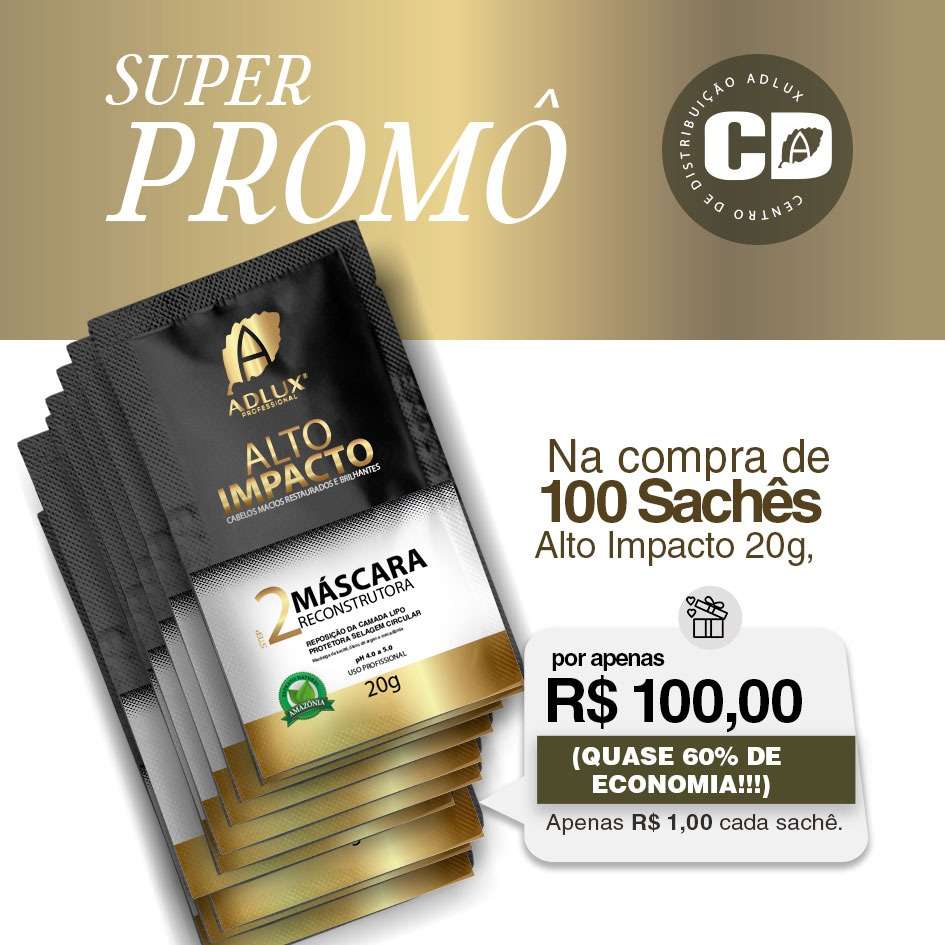 100 Sachê Mascara Alto Impacto – 20g
